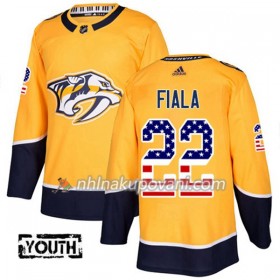 Nashville Predators Dresy Kevin Fiala 22 2017-2018 USA Flag Fashion Zlatá Adidas Authentic - Dětské